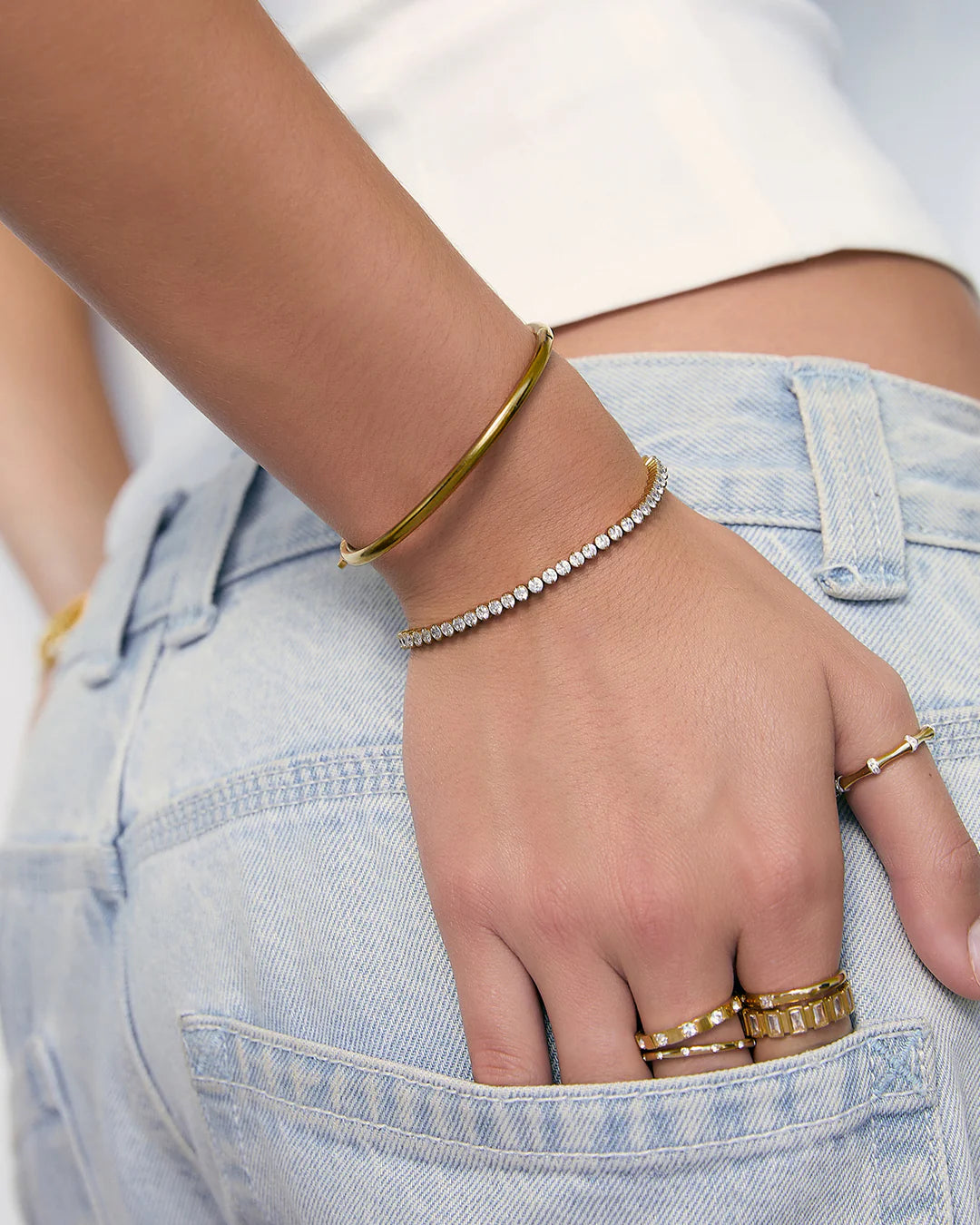 Allegra Tennis Bracelet (Gold) by Arms of Eve