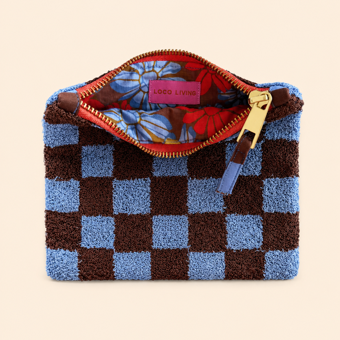 Loco Living Azure Check Pouch