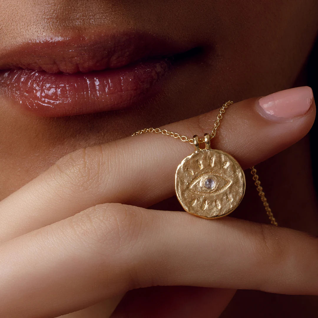 All Seeing Eye Necklace by Midsummer Star - Gold / Moonstone