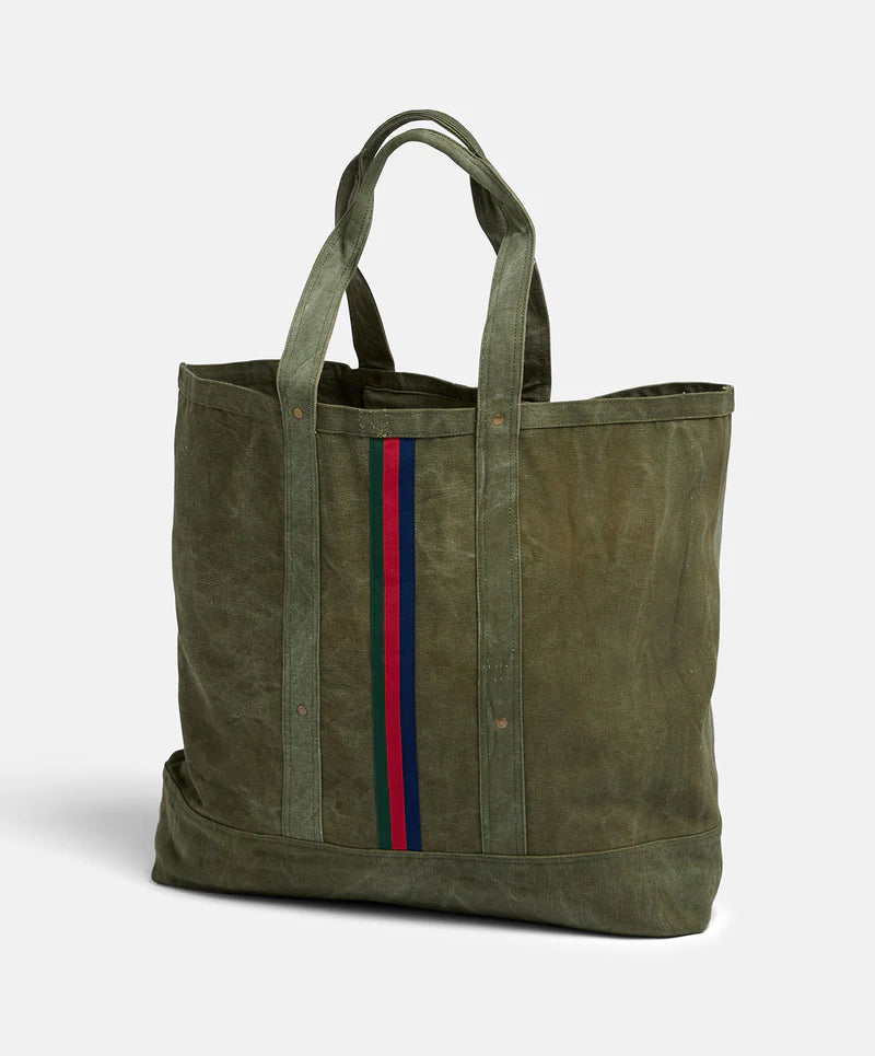 Escapee Large Canvas Tote Bag | Upcycled Khaki - Pony Rider