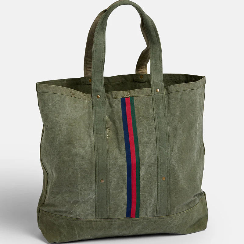 Escapee Large Canvas Tote Bag | Upcycled Khaki - Pony Rider