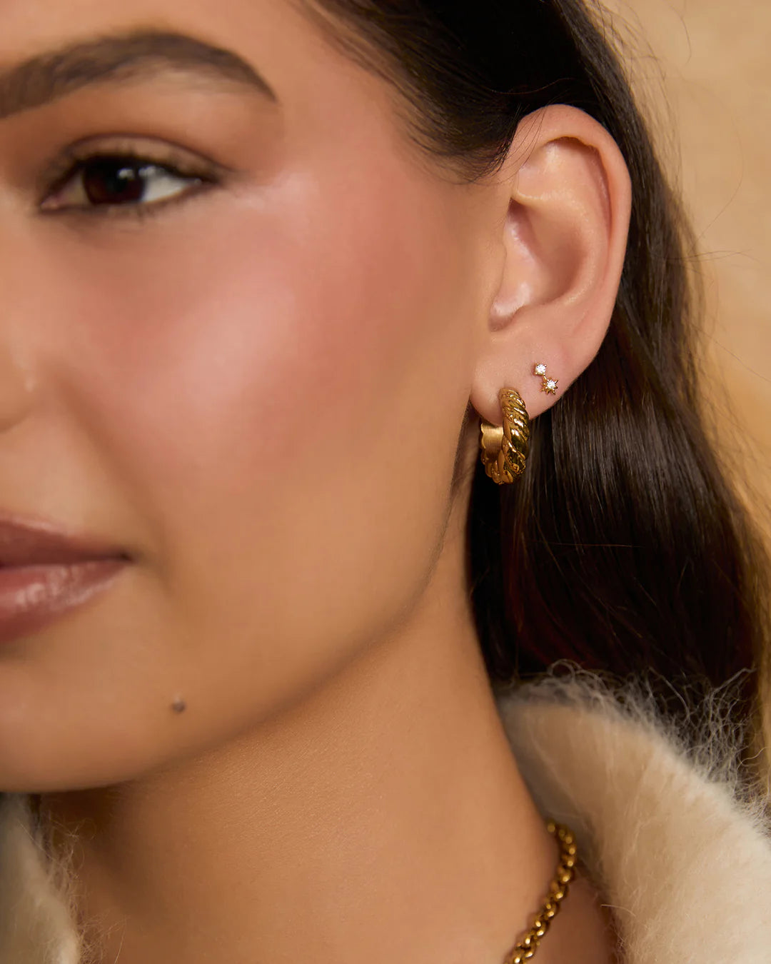Bonnie Gold Stud Earrings  by Arms of Eve