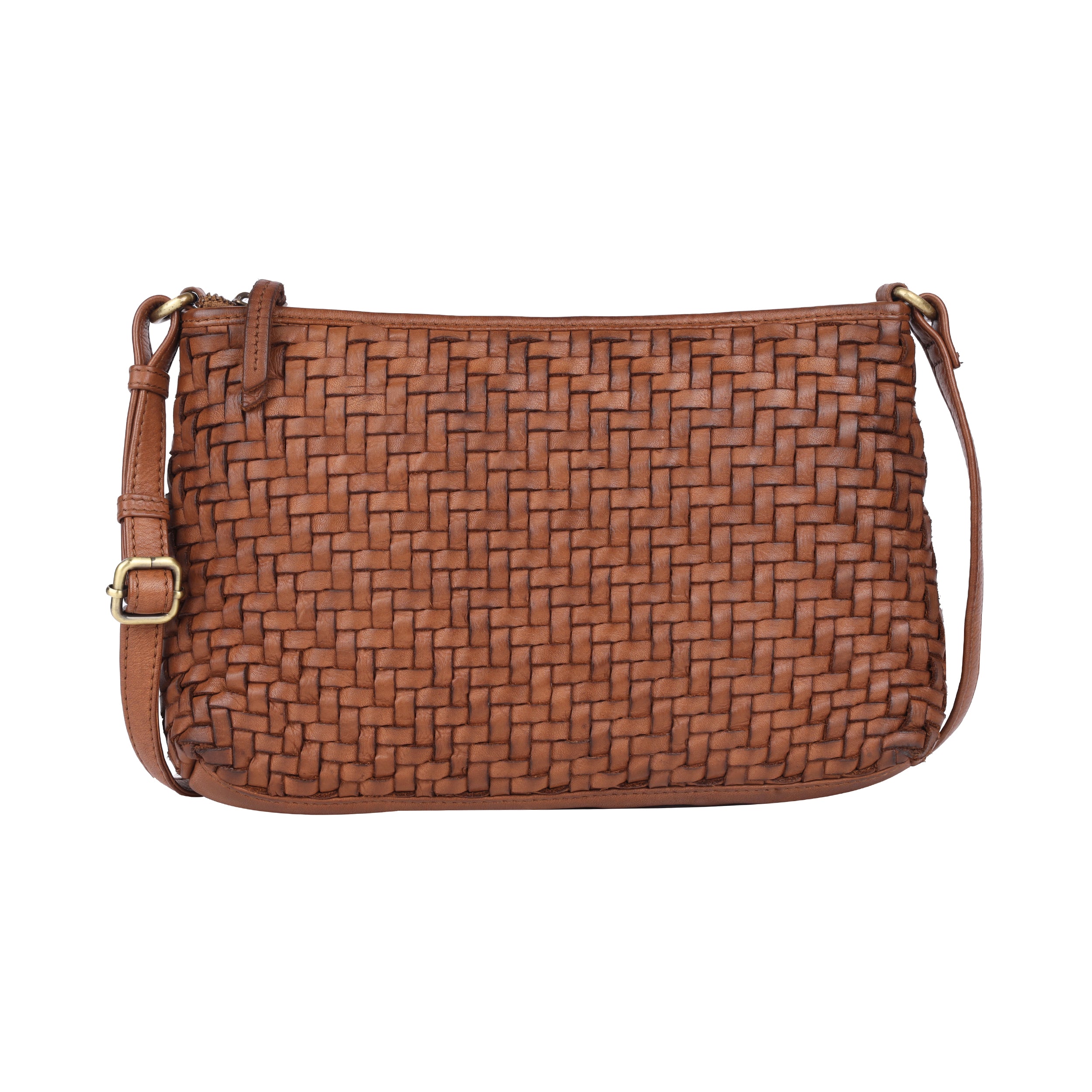 Bendigo Woven Leather Bag - Oak