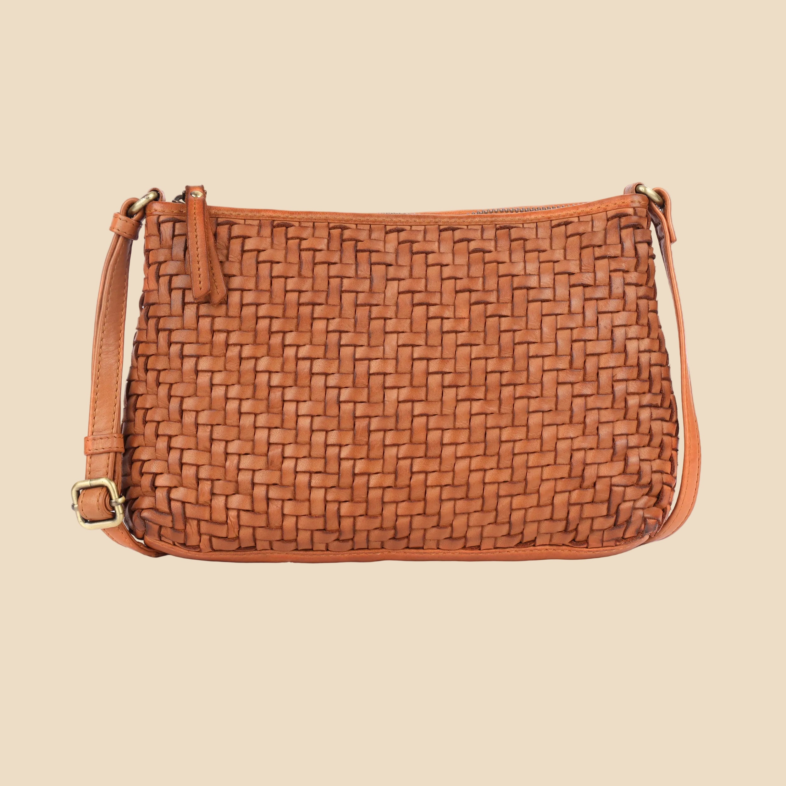 Bendigo Woven Leather Bag - Tan