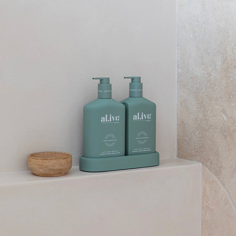 Alive Body - Wash & Lotion Duo & Tray - Kaffir Lime & Green Tea