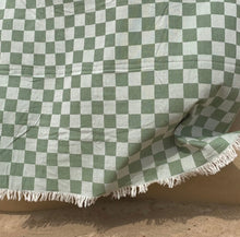 Pistachio Checker Turkish Towel / Throw - One Fine Sunday Co