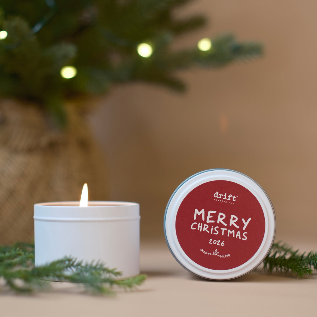 'MERRY CHRISTMAS' - Travel Tin Candle