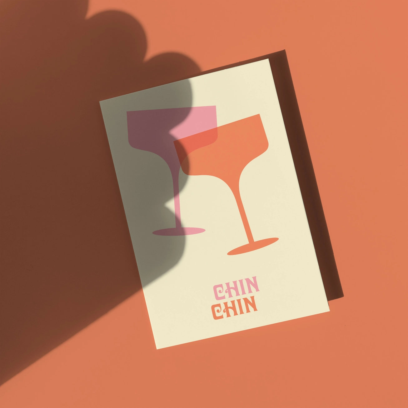 Chin Chin - Vintage Retro Style Greeting Card