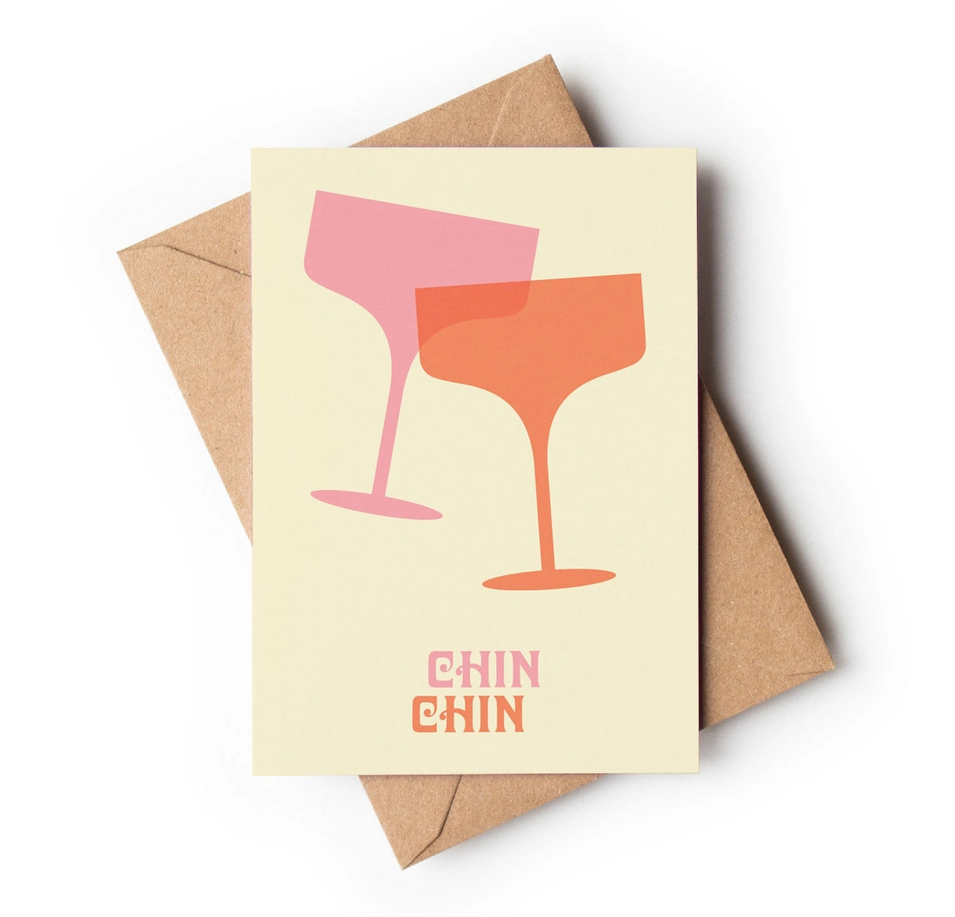 Chin Chin - Vintage Retro Style Greeting Card