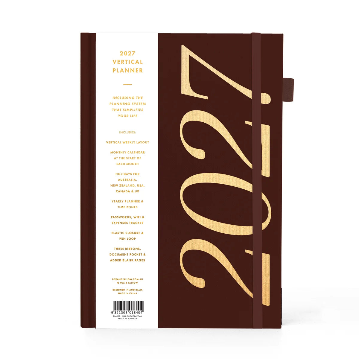 Fox & Fallow 2027 A5 Vertical Planner - Chocolate