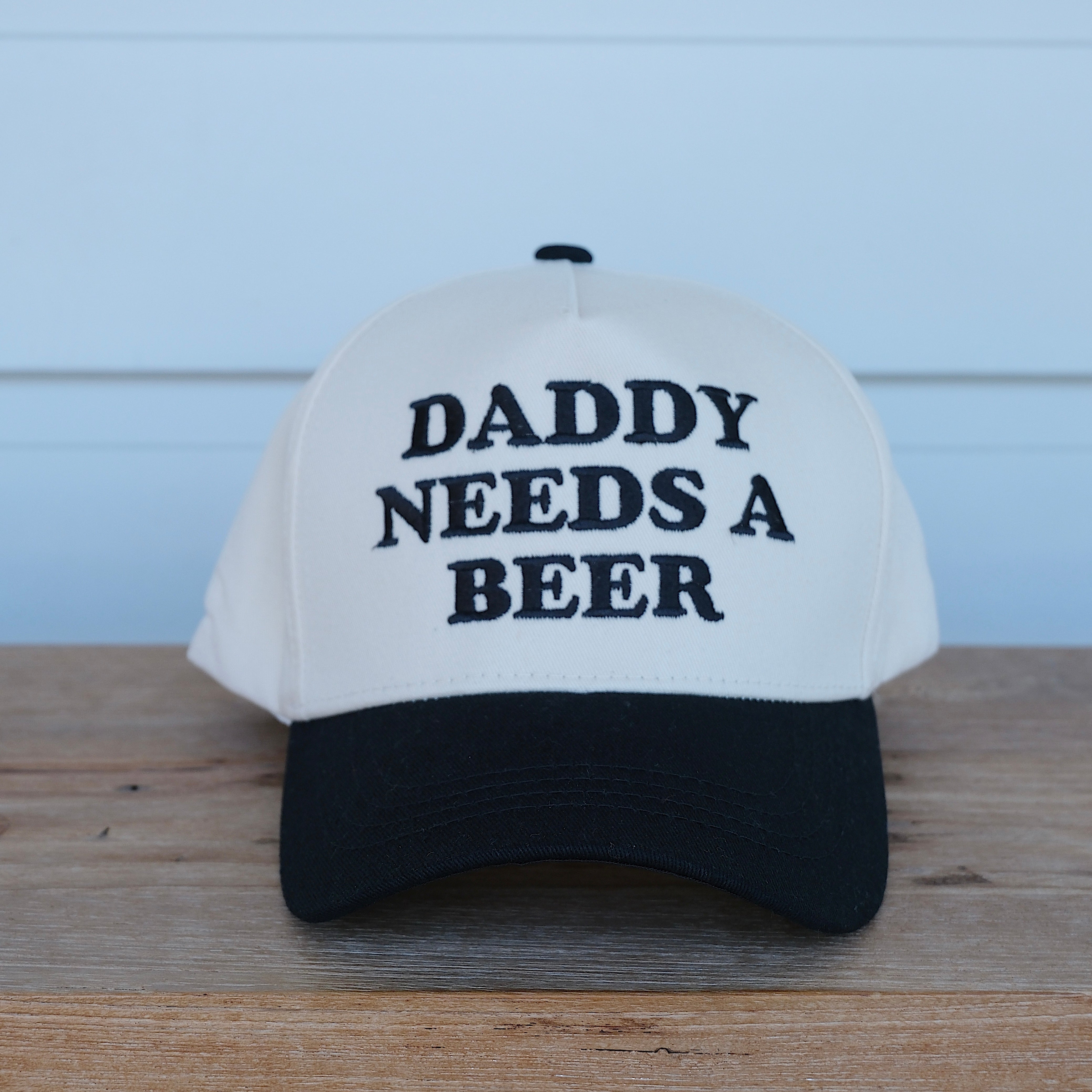 'Daddy Needs A Beer' Cap - Black & White