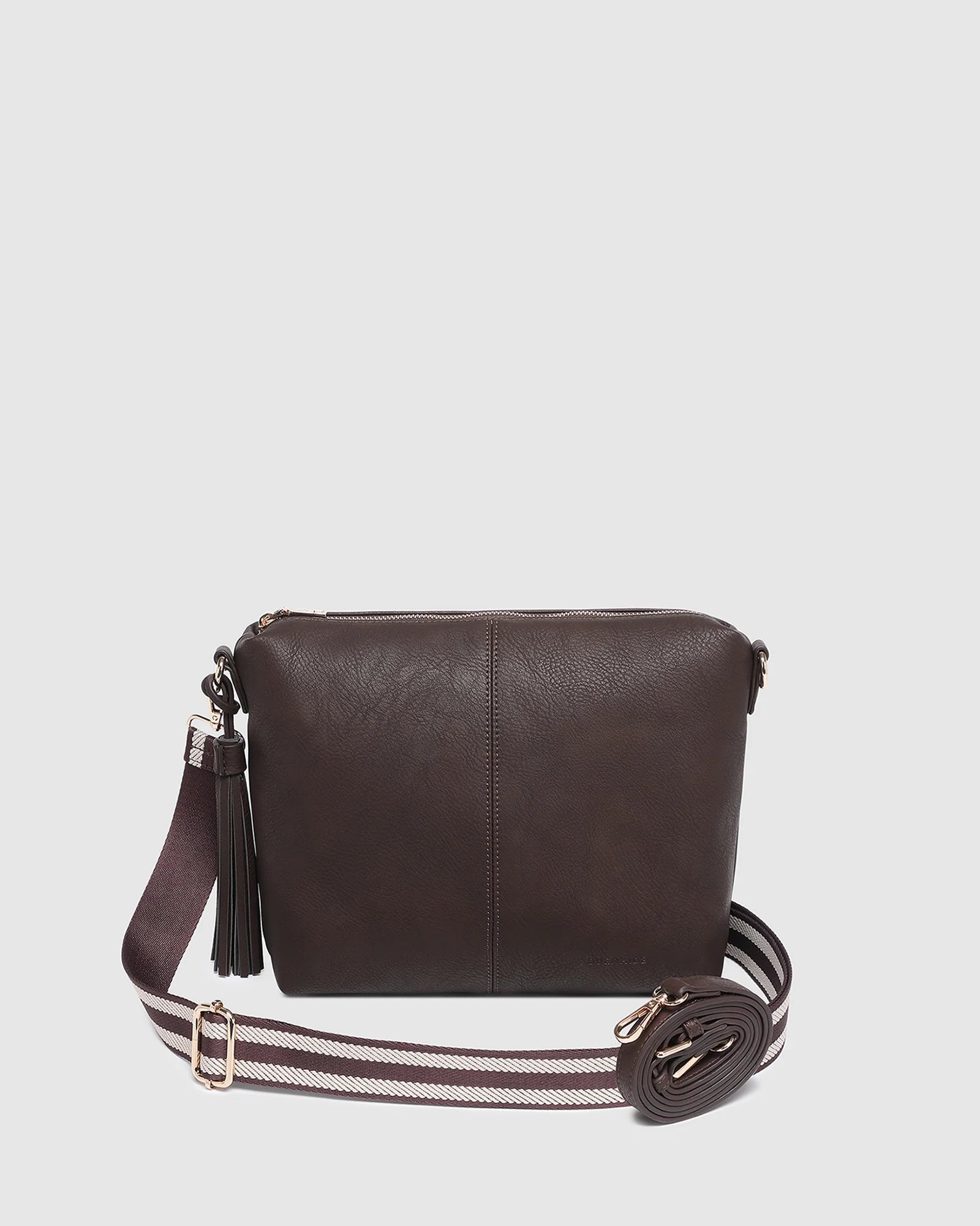Daisy Stripe Crossbody Bag (Chocolate) by Louenhide