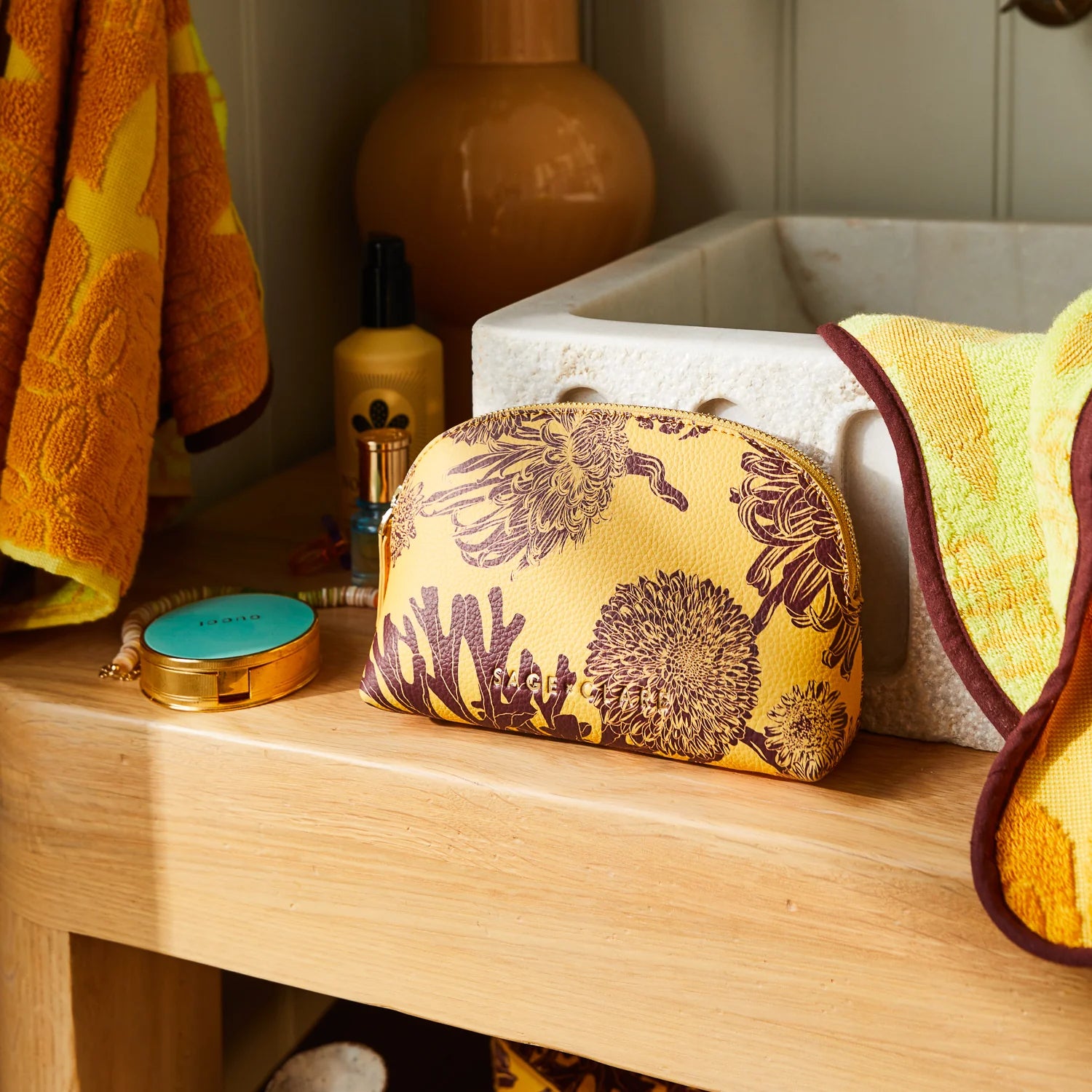 Delphine Cosmetic Pouch (Dune) by Sage & Clare