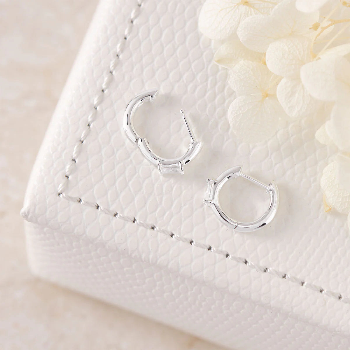 Lumen Baguette Huggies - Gold or Silver