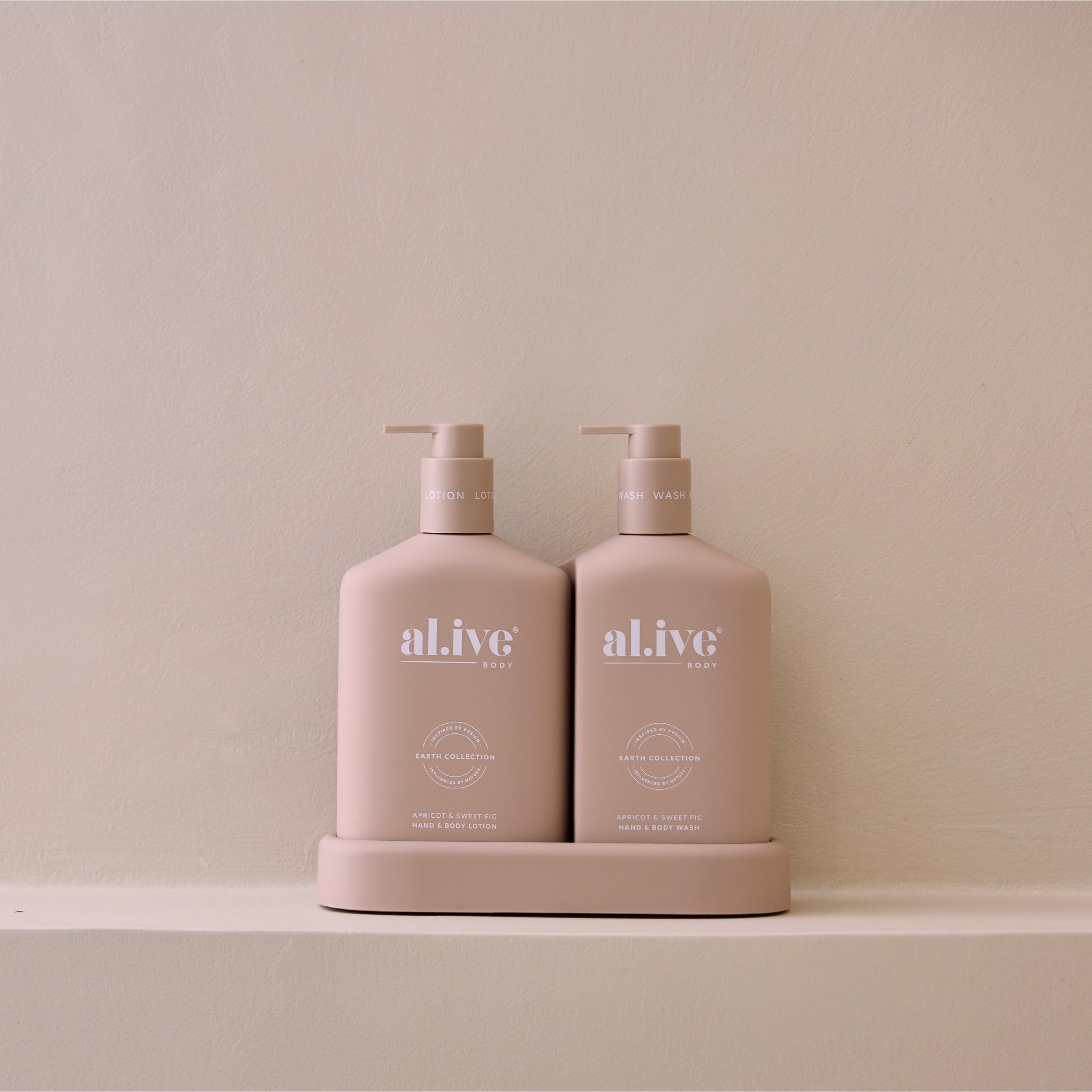 Alive Body - Wash & Lotion Duo & Tray - Apricot & Sweet Fig