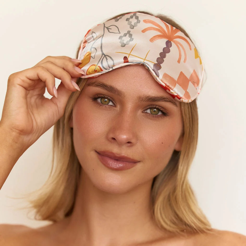 Santorini Sun Satin Eye Mask by Louvelle