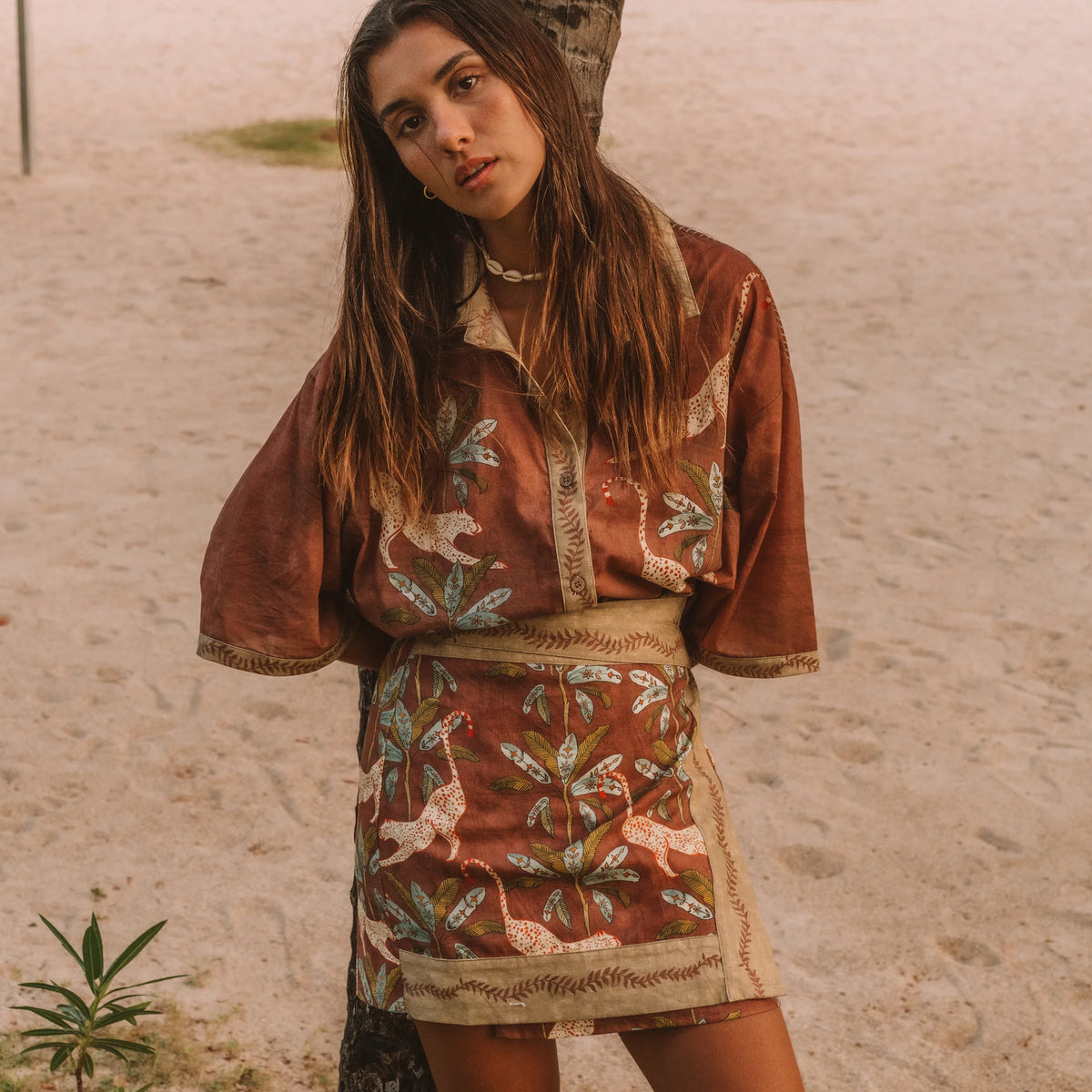 Eye of the Jungle Wrap Skirt - Hazel (Wandering Folk)