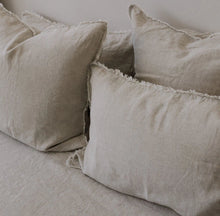 'Sable' Frayed Pillowcases - Sol Linen
