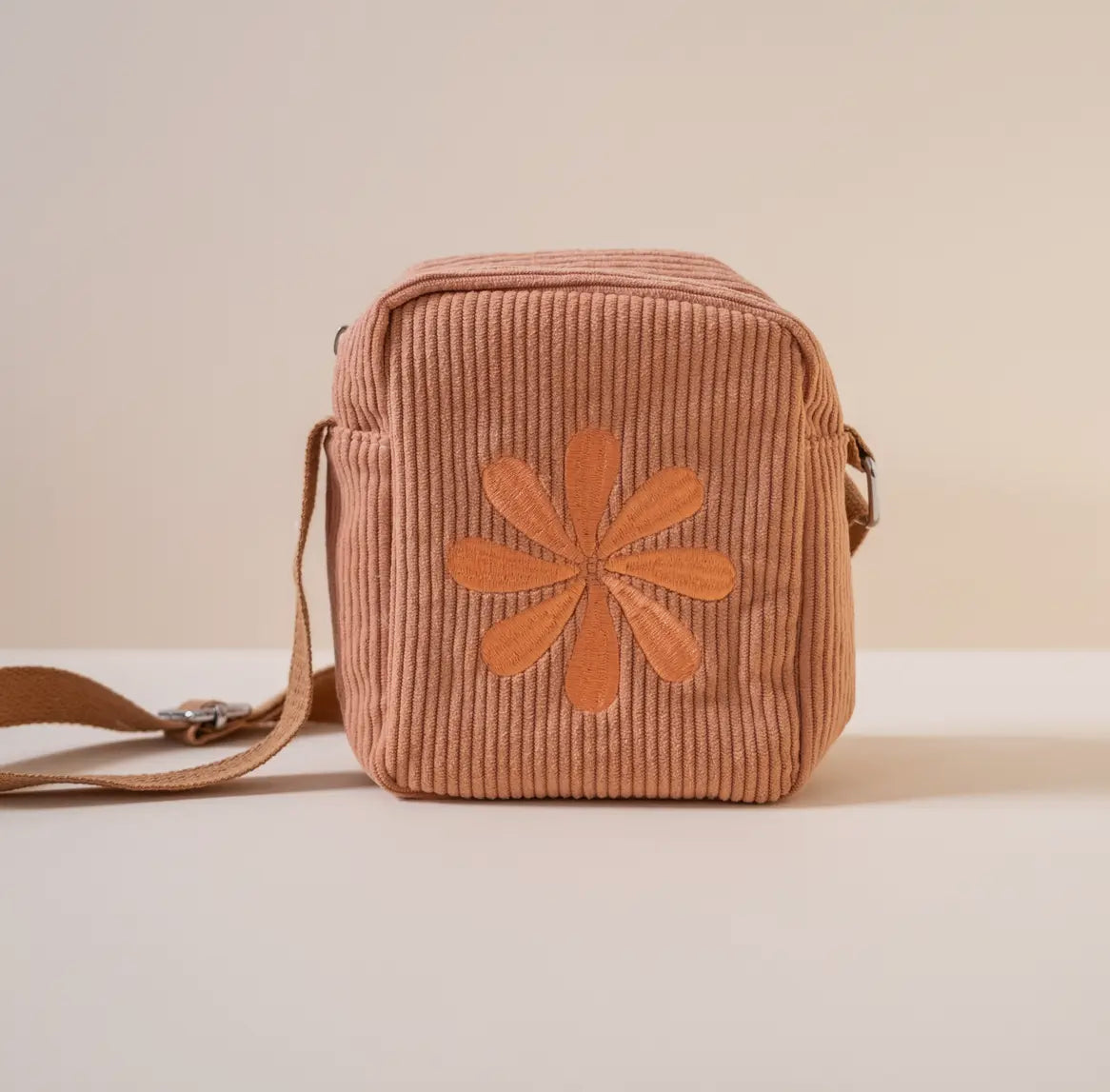 Corduroy Crossbody Bag (Dusty Pink) by Cai & Jo