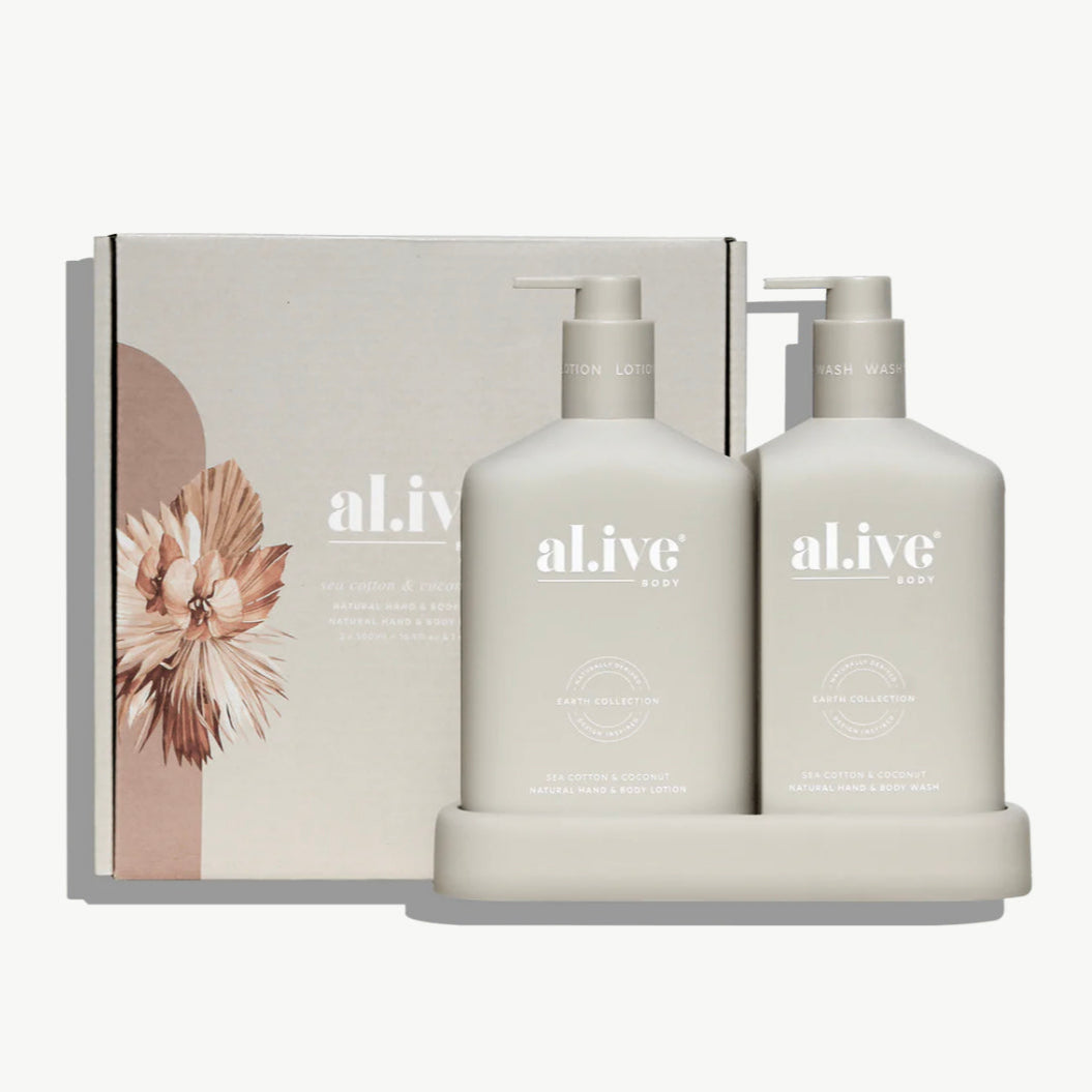 Alive Body - Wash & Lotion Duo & Tray - Sea Cotton & Coconut