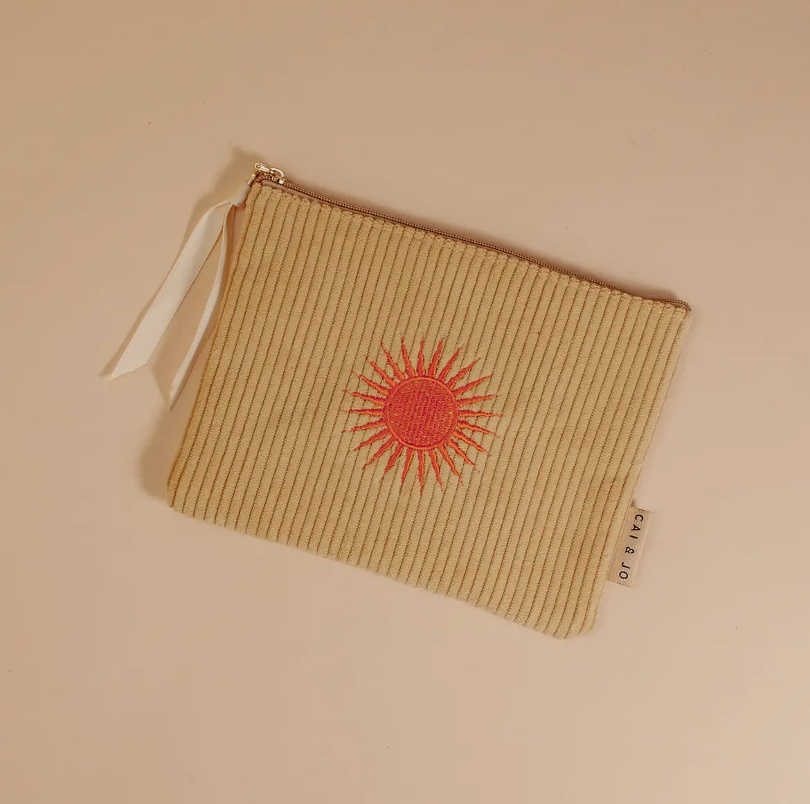 Corduroy Pouch (Pale Ochre) by Cai & Jo