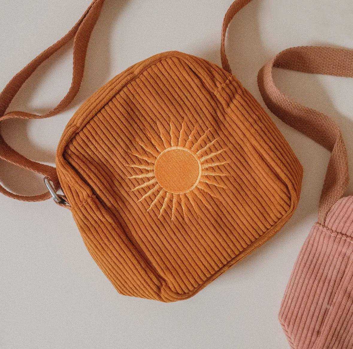 Corduroy Crossbody Bag (Burnt Orange) by Cai & Jo