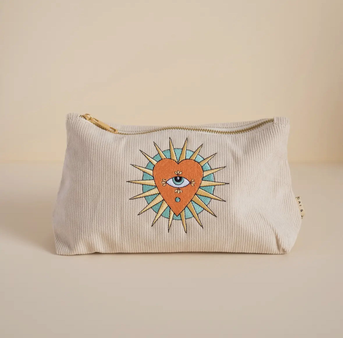 Corduroy Pouch (Stone) by Cai & Jo