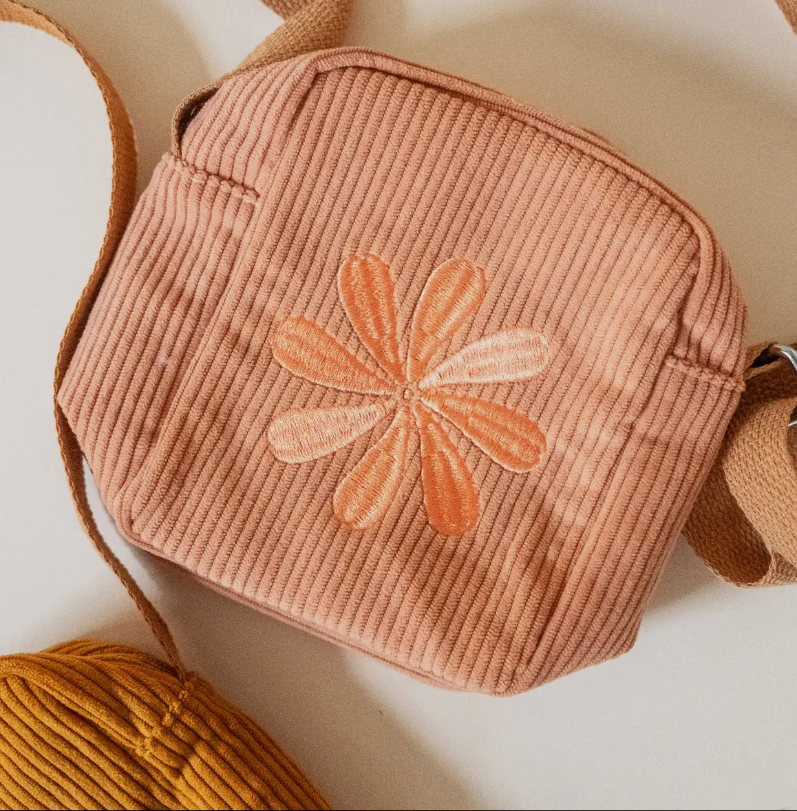 Corduroy Crossbody Bag (Dusty Pink) by Cai & Jo