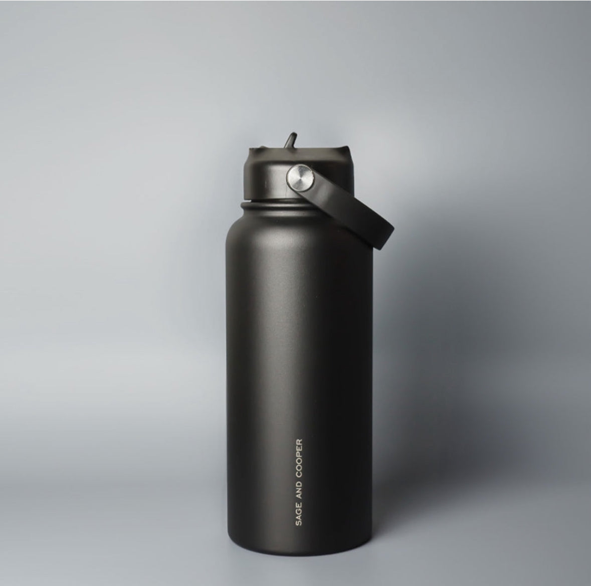 Black Insulated Drink Bottle (1ltr) - Sage & Cooper