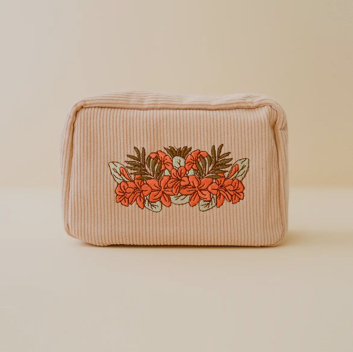 Corduroy Makeup Bag (White Sand) by Cai & Jo