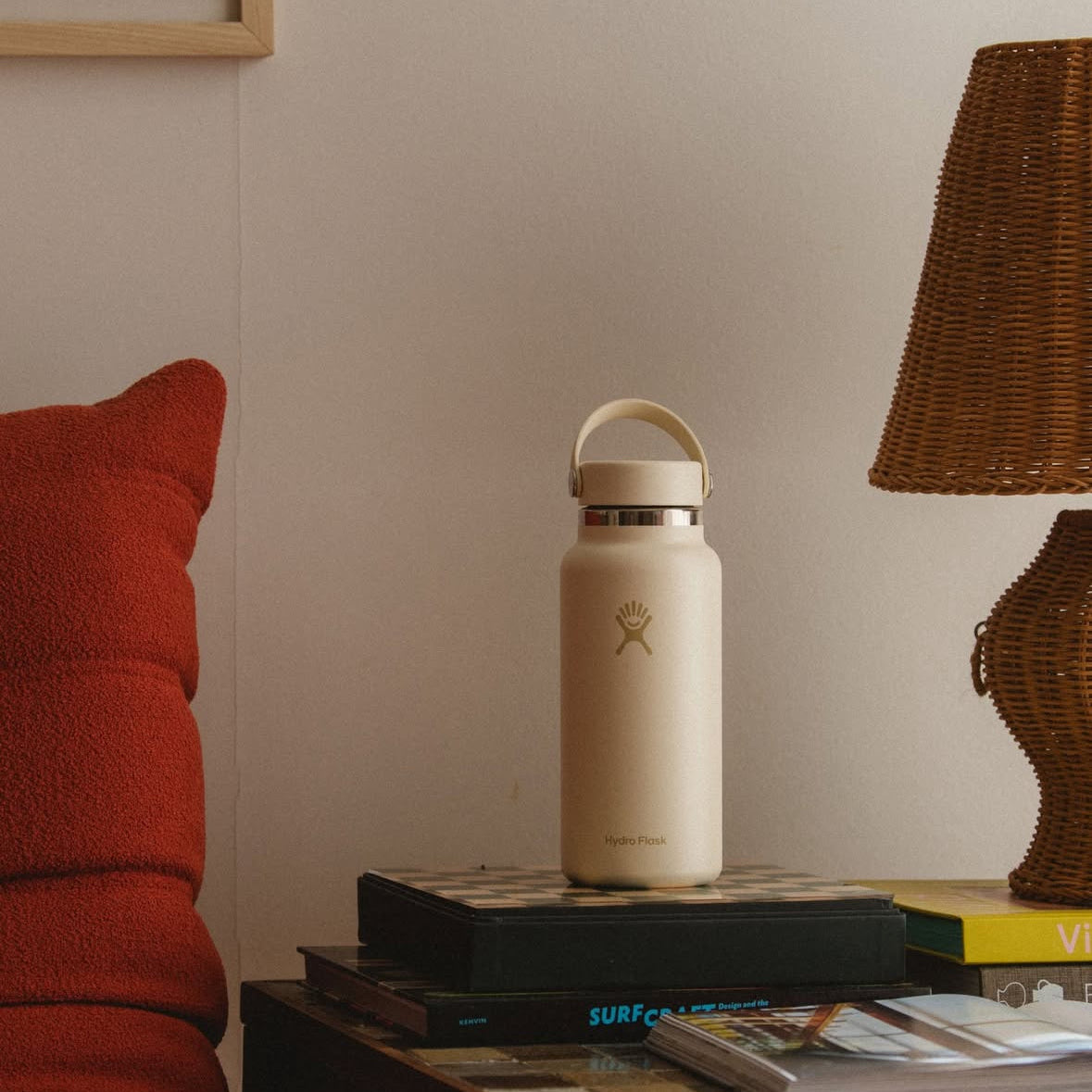 Hydroflask 946ml Wide Mouth with Flex Straw Cap - Coconut