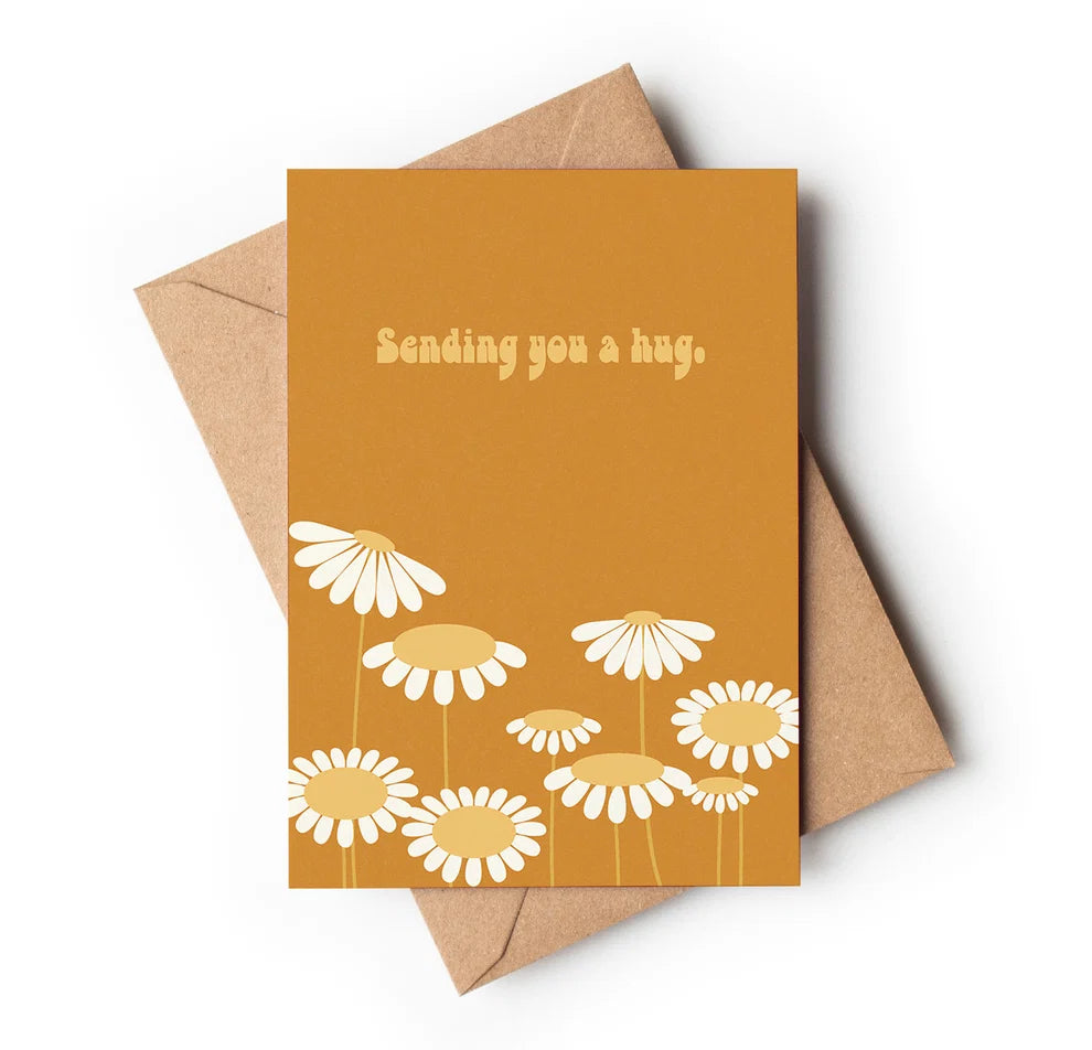 Sending You A Hug - Vintage Retro Style Greeting Card