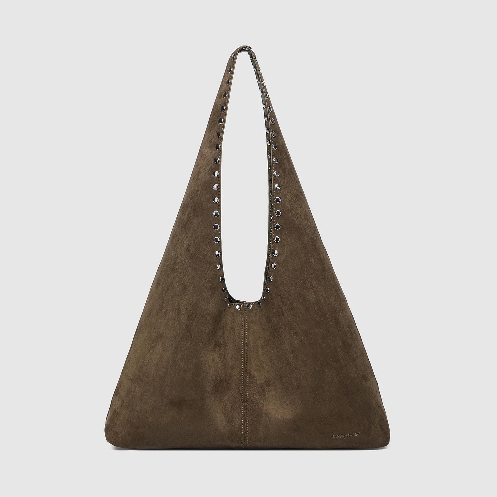 Hailey Suedette Shoulder Bag (Olive Brown) by Louenhide