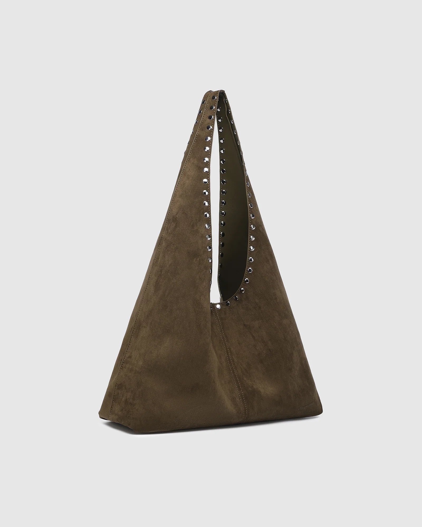 Hailey Suedette Shoulder Bag (Olive Brown) by Louenhide