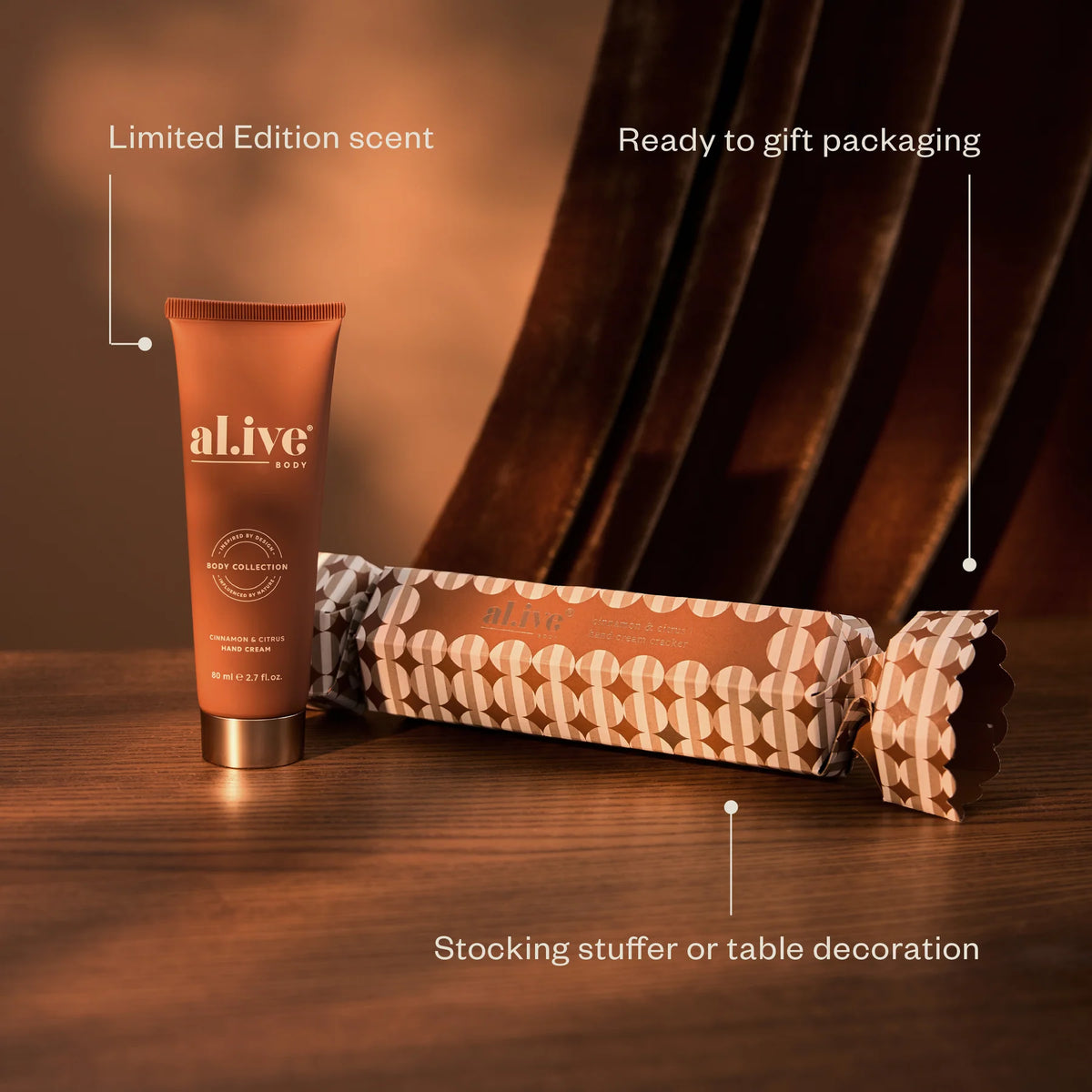 Alive Body Handcream Cracker - Cinnamon & Citrus