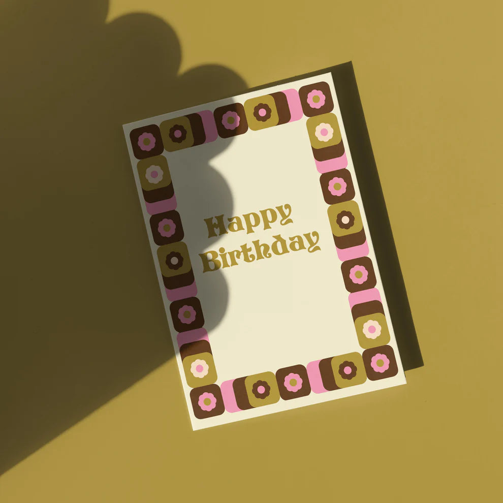 Happy Birthday - Vintage Retro Style Greeting Card
