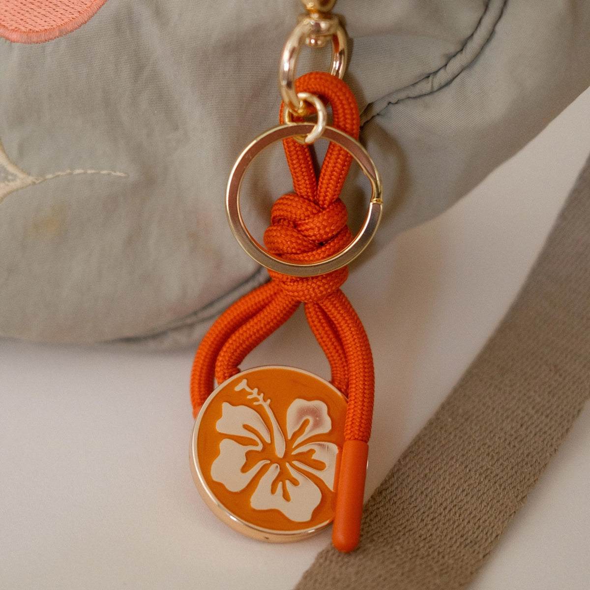 Hibiscus Bag Charm Keychain by Cai & Jo