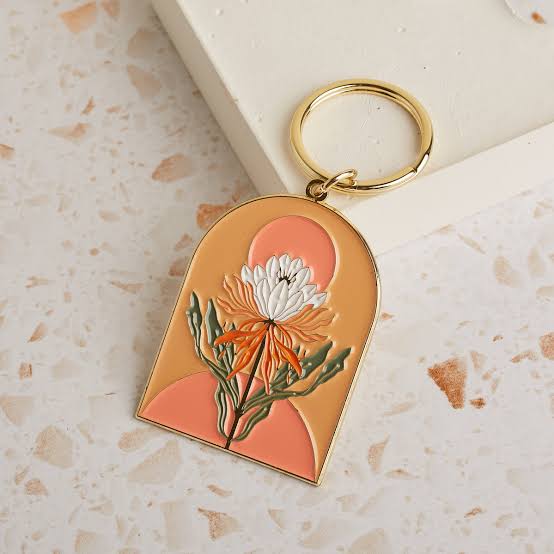 Cactus Flower Enamel Keychain by Cai & Jo