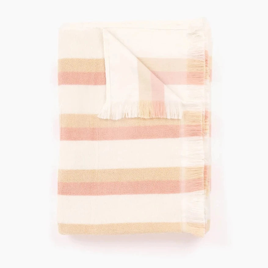 'Shallows/ French Terry Beach Towel - Peach