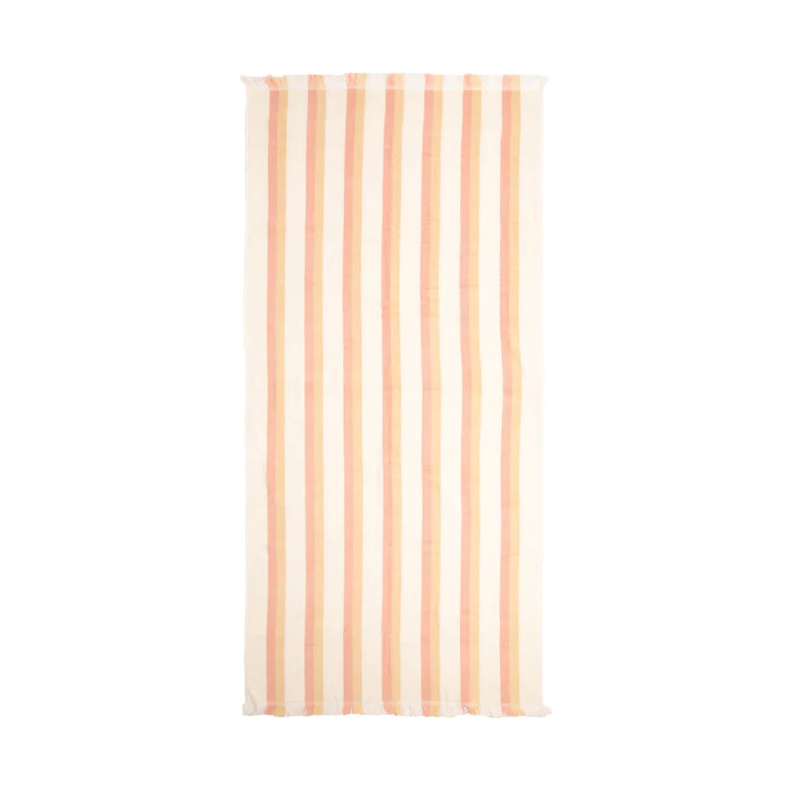 'Shallows/ French Terry Beach Towel - Peach