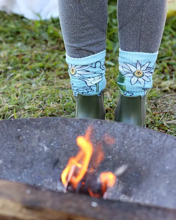 Flannel Flower Socks by Mennie