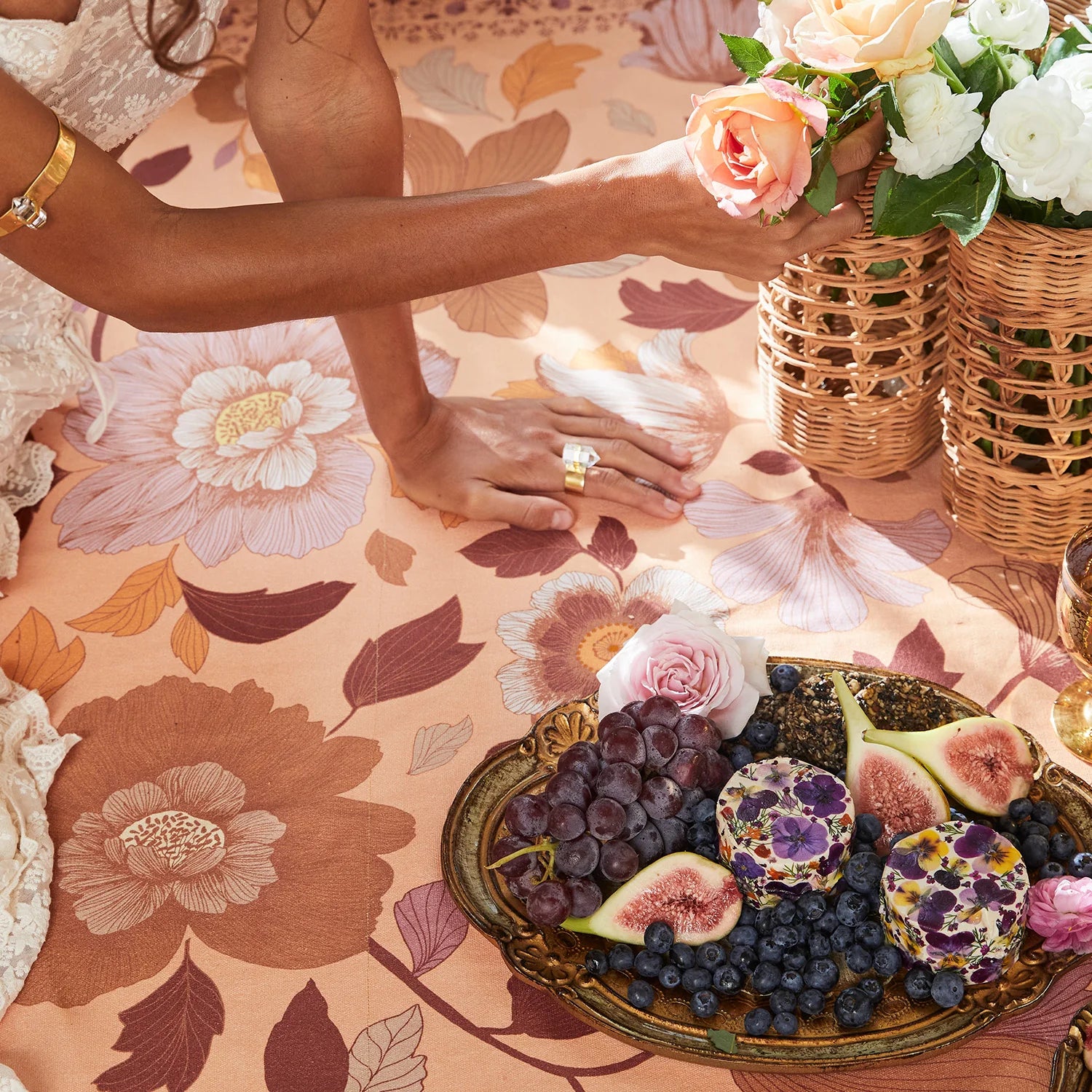 Grande Fleur Picnic Rug by Wandering Folk