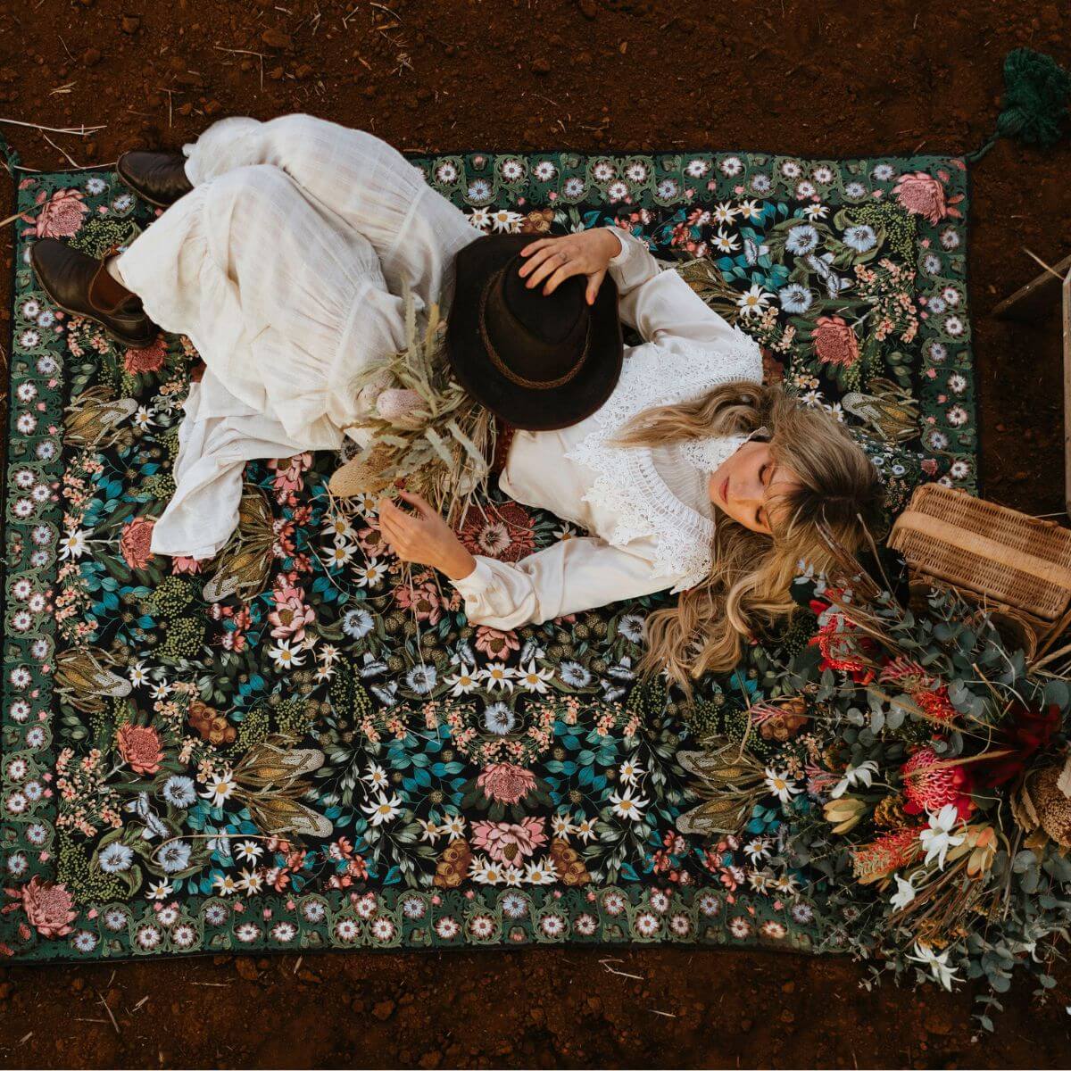 Native Wildflower Picnic Rug by Wandering Folk