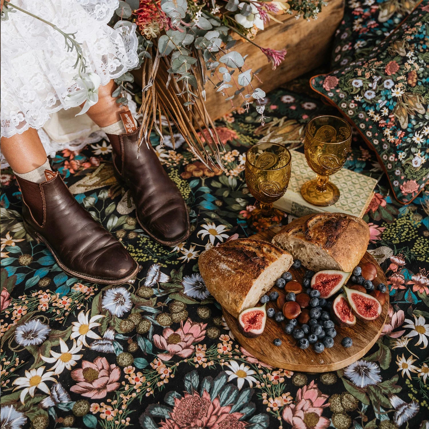 Native Wildflower Picnic Rug by Wandering Folk