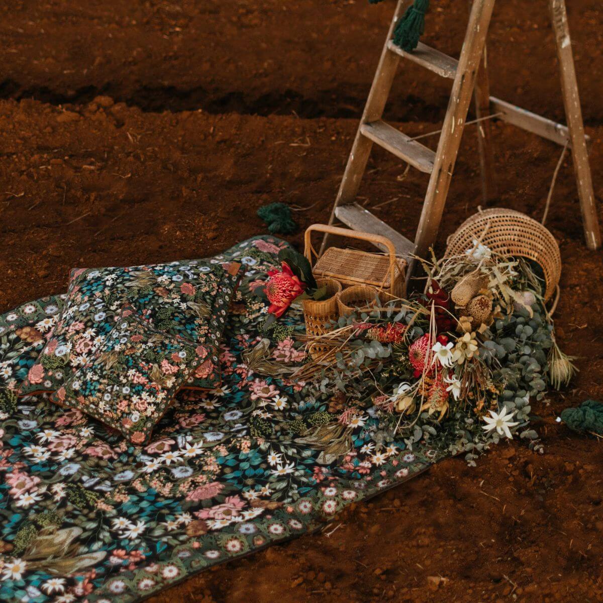 Native Wildflower Picnic Rug by Wandering Folk