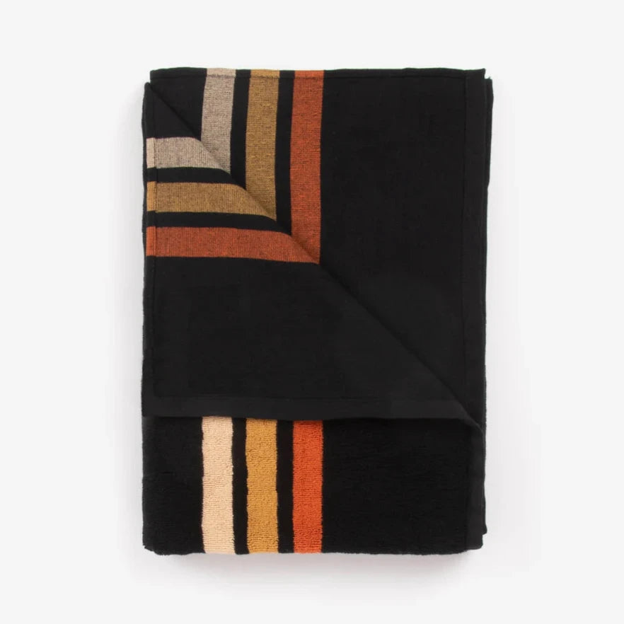 'Pontoon' Black French Terry Towel by Layday