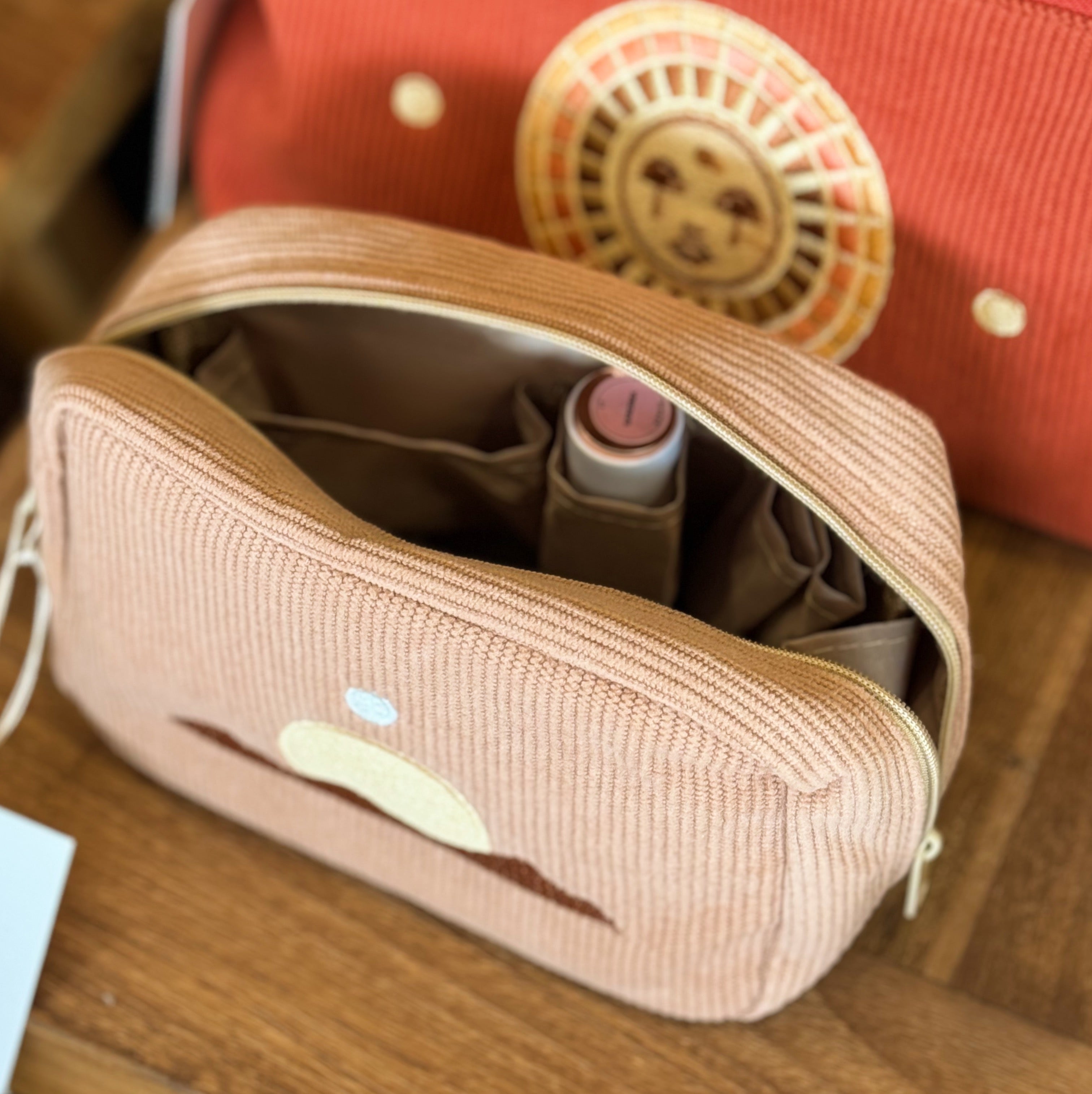 Corduroy Makeup Bag (Sand) by Cai & Jo