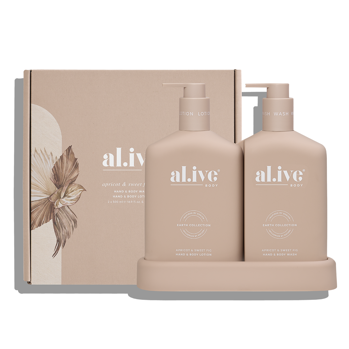 Alive Body - Wash & Lotion Duo & Tray - Apricot & Sweet Fig