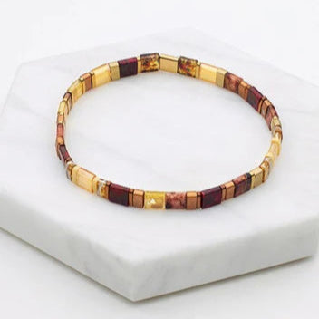 Tile Bracelet (Burnt Amber) by Zafino