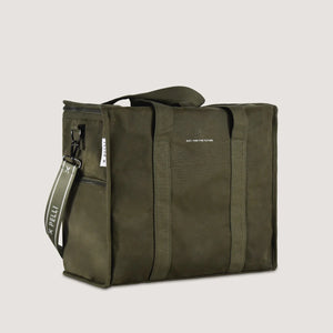 'Chill Homie' Crossbody Large Cooler Bag - Waxed Canvas (Burnt Olive Green)